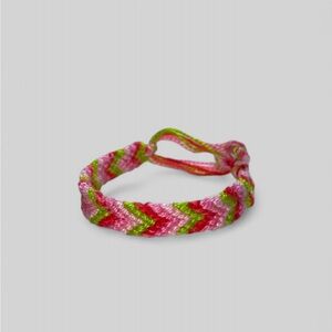 🍓 Strawberry Shortcake Chevron Handwoven Friendship Bracelet